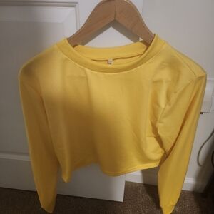 Yellow Women's Cropped Sweatshirt